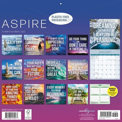 Carousel Calendars, Aspire 2026 Wall Calendar in Saudi Arabia