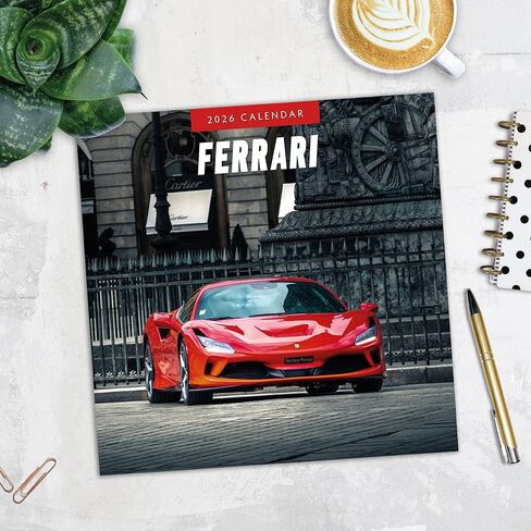 Red Robin 2026 Ferrari Monthly Wall Calendar | 12" x 24" Open | Premium Thick & Sturdy Paper | Hangable 12 Month Calendar | Lined Notes & To Do Area | Vivid Images | Plastic Free in Saudi Arabia