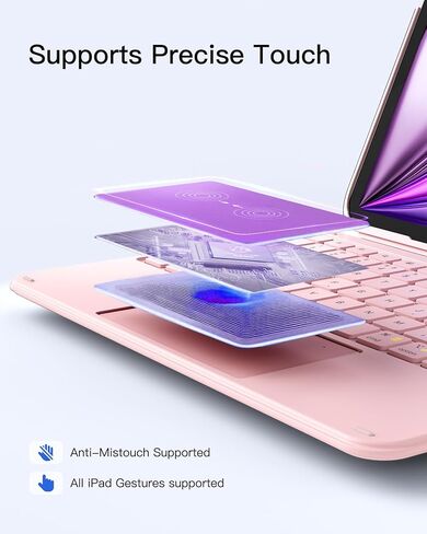 Inateck for iPad 10th Generation Case with Keyboard,Ultralight iPad Keyboard Case for iPad 10 Gen,iPad Air 6 2024,iPad Air 5/4 10.9",iPad Pro 11 4/3/2/1,Detachable Keyboard with Touchpad, KB04122 Gray in Kuwait