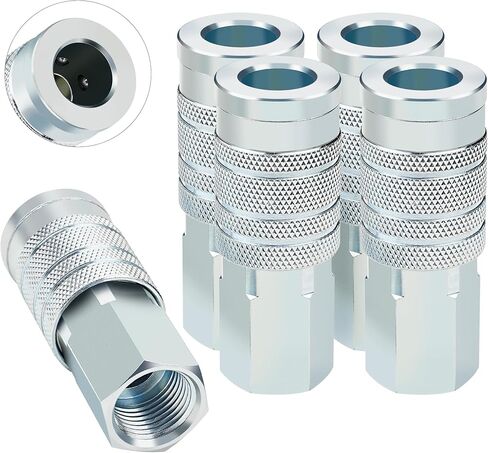 1/2" Air Hose Fittings Set, High Flow 4PCS I/M Industrial Type 1/2 Inch NPT Male Threads Size Plugs and 1PC Female Air Plug, Steel Air Compressor Accessories Quick Connect Fittings 300PSI in Kuwait