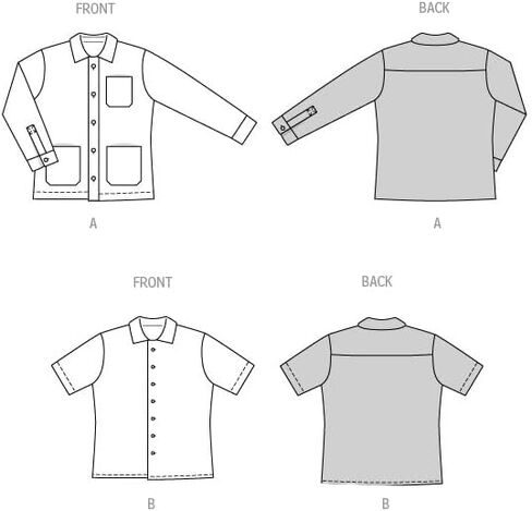 Burda Style X05842BURDA Men's Casual Shirts Sewing Pattern Packet, Design Code B5842, Sizes 38-48 (48-58) in Saudi Arabia