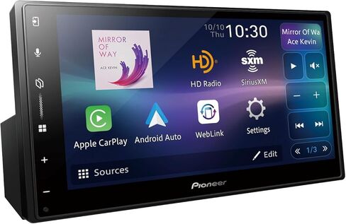Pioneer DMH-W3000NEX 6.8" Double Din Multimedia Digital Media Receiver, Wireless Apple CarPlay and Android Auto, Bluetooth, Backup Camera Compatible, Touchscreen, One Touch Navigation in Kuwait
