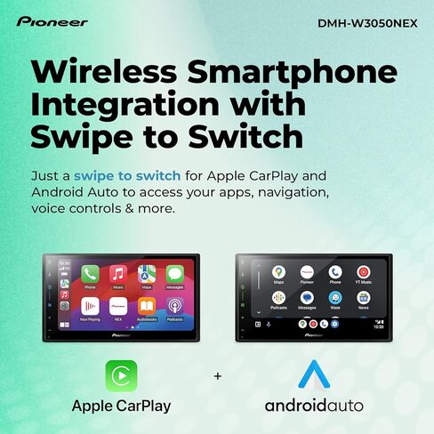 Pioneer DMH-W3000NEX 6.8" Double Din Multimedia Digital Media Receiver, Wireless Apple CarPlay and Android Auto, Bluetooth, Backup Camera Compatible, Touchscreen, One Touch Navigation in Kuwait