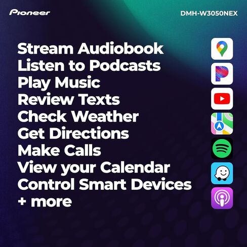 Pioneer DMH-W3000NEX 6.8" Double Din Multimedia Digital Media Receiver, Wireless Apple CarPlay and Android Auto, Bluetooth, Backup Camera Compatible, Touchscreen, One Touch Navigation in Kuwait