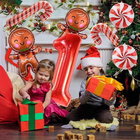 بالونات عيد الميلاد من رقائق الفويل باللون الأحمر رقم 1 بالون حلوى قصب بالون الزنجبيل لتزيين حفلات أعياد الميلاد وأعياد الميلاد in Saudi Arabia