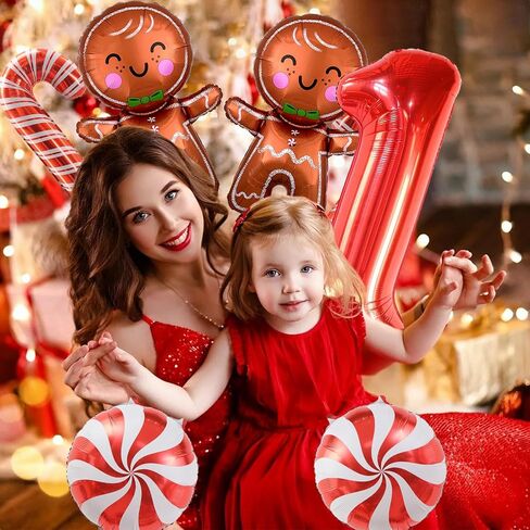 بالونات عيد الميلاد من رقائق الفويل باللون الأحمر رقم 1 بالون حلوى قصب بالون الزنجبيل لتزيين حفلات أعياد الميلاد وأعياد الميلاد in Saudi Arabia