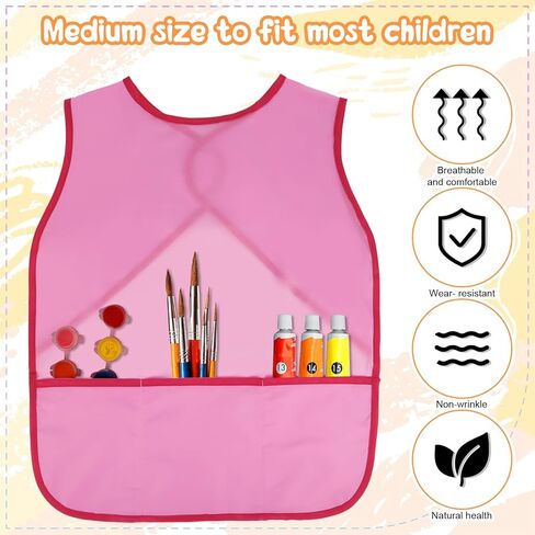 4/12/16 Art Smock for Kids Painting Aprons Sleeveless Painting Smock Kids Art Aprons with 3 Pocket for Age 3-8 Years in Kuwait