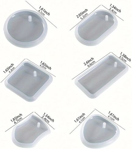 6PCS Silicone Resin Casting Molds Set of Multi Shape Pendant Molds for Keychain and Necklace Charms, Dry Flower Decor, DIY Crafts in Saudi Arabia
