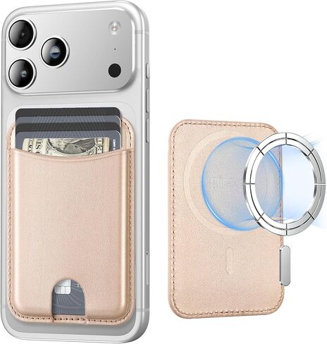 Miroddi for Magsafe Wallet Phone Magnetic Wallet Fit 4 Cards Holder for iPhone 16 15 14 13 12 Series Leather Magnet Wallet 3 Cash Holder Ultra-Thin Magnetic Wallet RFID, Carbon Fiber Black in Kuwait