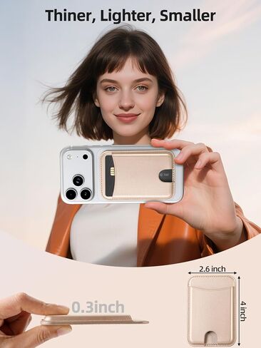 Miroddi for Magsafe Wallet Phone Magnetic Wallet Fit 4 Cards Holder for iPhone 16 15 14 13 12 Series Leather Magnet Wallet 3 Cash Holder Ultra-Thin Magnetic Wallet RFID, Carbon Fiber Black in Kuwait