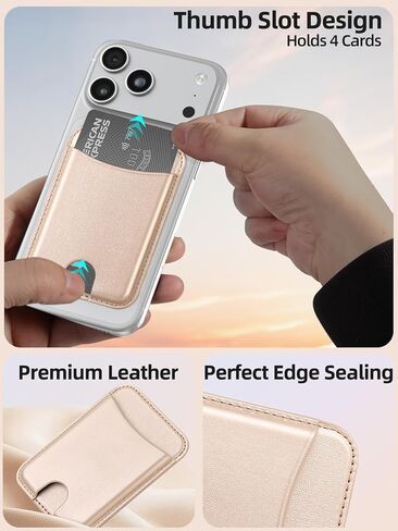 Miroddi for Magsafe Wallet Phone Magnetic Wallet Fit 4 Cards Holder for iPhone 16 15 14 13 12 Series Leather Magnet Wallet 3 Cash Holder Ultra-Thin Magnetic Wallet RFID, Carbon Fiber Black in Kuwait