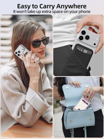 Miroddi for Magsafe Wallet Phone Magnetic Wallet Fit 4 Cards Holder for iPhone 16 15 14 13 12 Series Leather Magnet Wallet 3 Cash Holder Ultra-Thin Magnetic Wallet RFID, Carbon Fiber Black in Kuwait