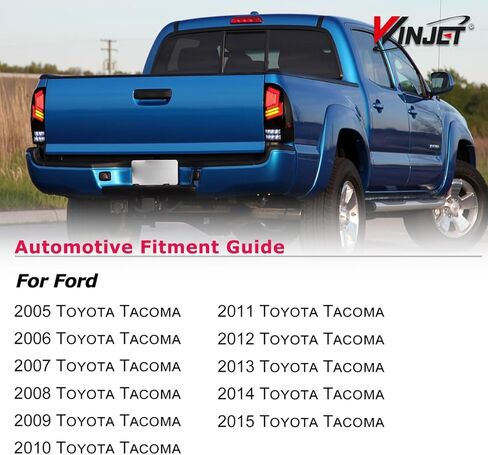 مصباح خلفي LED Winjet مناسب لسيارة Toyota Tacoma 2005-2015، مجموعة الضوء الخلفي مع إشارة الانعطاف المتسلسلة الصفراء/الجري/الفرامل/الضوء العكسي (أسود/مدخن) in Saudi Arabia