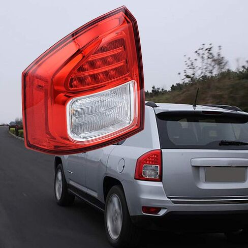 متوافق مع 2011 2012 2013 2014 Jeep Compass الجانب الأيسر للسائق عدسات شفافة وحمراء مع ضوء خلفي لمبة in Saudi Arabia