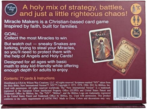 Miracle Makers Card Game | Christian-Themed, No Biblical Knowledge Required | Non-Denominational Fun | Ages 7+, 2–4 Players | Faith-based Gift | Great for Homeschool, Sunday School & Family Game Night in Saudi Arabia