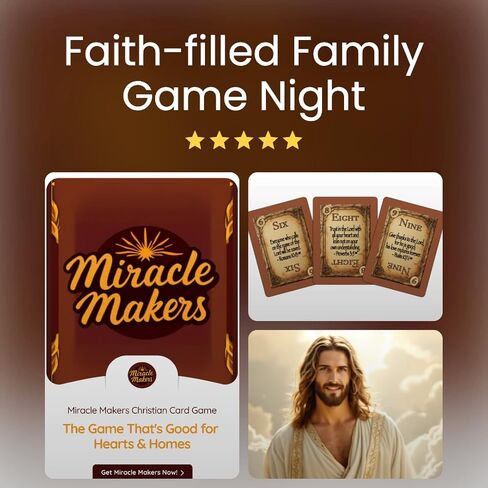 Miracle Makers Card Game | Christian-Themed, No Biblical Knowledge Required | Non-Denominational Fun | Ages 7+, 2–4 Players | Faith-based Gift | Great for Homeschool, Sunday School & Family Game Night in Saudi Arabia