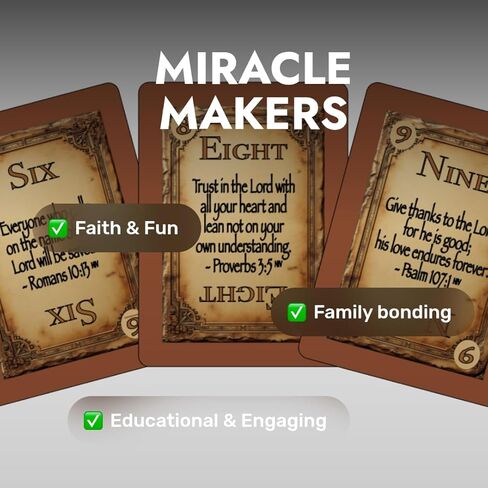 Miracle Makers Card Game | Christian-Themed, No Biblical Knowledge Required | Non-Denominational Fun | Ages 7+, 2–4 Players | Faith-based Gift | Great for Homeschool, Sunday School & Family Game Night in Saudi Arabia