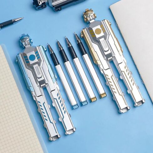 2-Pack Transformable Robot Pens,Foldable Action Figure Design with Black Ink, Creative Pen for Students, Cool Writing Supplies & Collectible Novelty Gift(Random Colors) in Kuwait