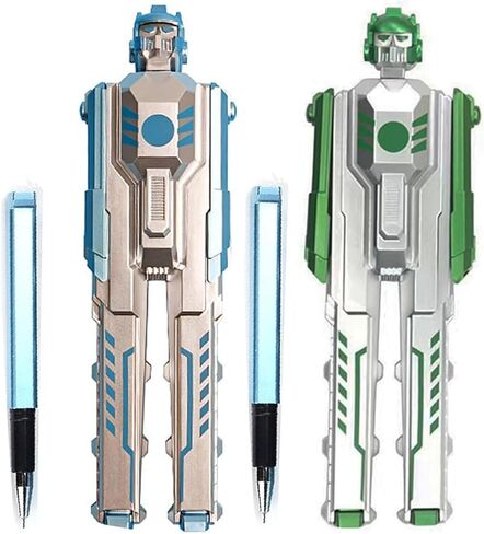2-Pack Transformable Robot Pens,Foldable Action Figure Design with Black Ink, Creative Pen for Students, Cool Writing Supplies & Collectible Novelty Gift(Random Colors) in Kuwait