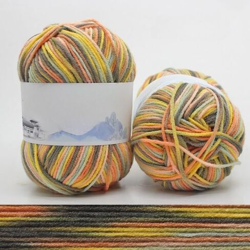 4 Ply Cotton Yarn, Medium Weight Variegated Gradient, Hand Knitting & Crocheting Yarn for Hats, Scarves & Crafts (Pink+Purple) in Saudi Arabia