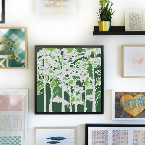FINGERINSPIRE Tree Canopy Painting Stencil 11.8x11.8 Inch, Reusable Forest Pattern Template - Large Square PET Plastic Stencil for Wall Art, Wood Signs, Nature-Themed Home Decor DIY Projects in Saudi Arabia
