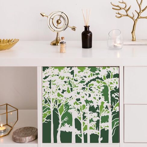 FINGERINSPIRE Tree Canopy Painting Stencil 11.8x11.8 Inch, Reusable Forest Pattern Template - Large Square PET Plastic Stencil for Wall Art, Wood Signs, Nature-Themed Home Decor DIY Projects in Saudi Arabia