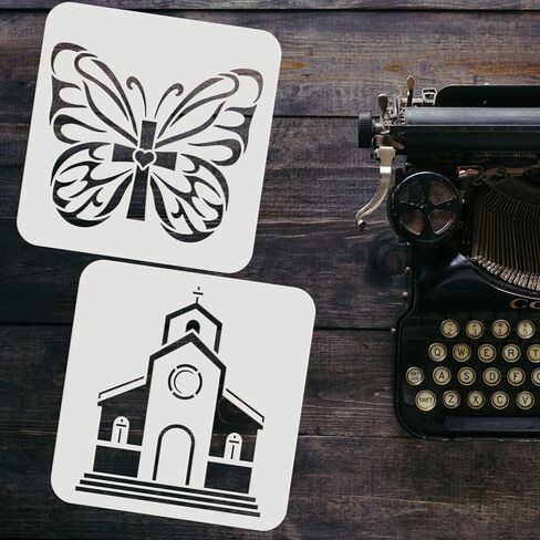 FINGERINSPIRE 10 Pcs 3 Size Christian Stencil Plastic Butterfly Pray Church Pattern Stencil Faith Hope Love,God is Good, Large Bible Sign Motivational Saying Stencils for Home Office Wall Decor in Saudi Arabia