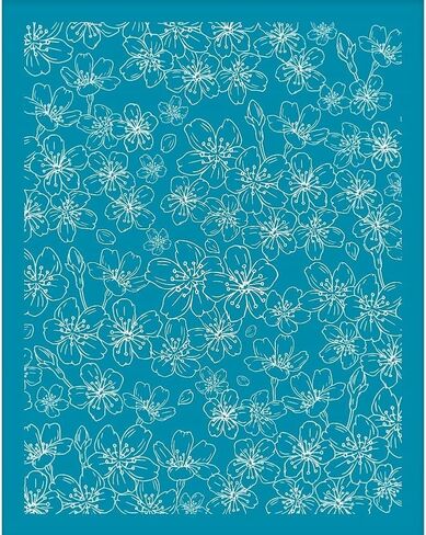 Generic Cherry Blossom Flower Motif Clay Stencil, 4x5 Inch, Non-Adhesive Mesh Transfer Stencil for Jewelry Making, Painting on Wood, DIY Decoration, T-Shirt in Saudi Arabia