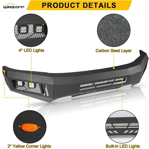 المصد الأمامي للطرق الوعرة مناسب لـ F150 2015 2016 2017 مع 5 أضواء مصد فولاذي مطلي بالمسحوق مصد عرض كامل in Kuwait