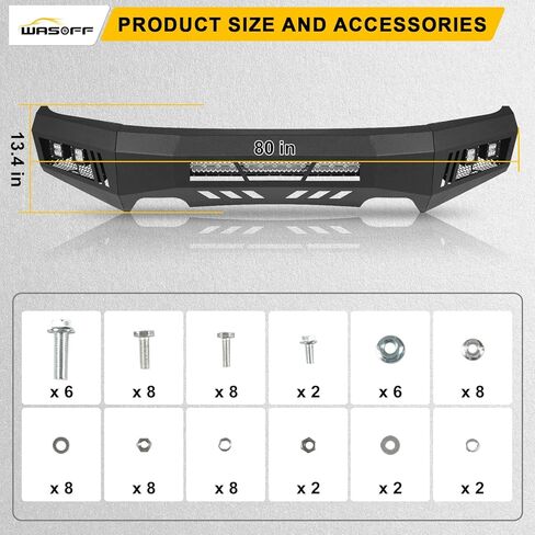 المصد الأمامي للطرق الوعرة مناسب لـ F150 2015 2016 2017 مع 5 أضواء مصد فولاذي مطلي بالمسحوق مصد عرض كامل in Kuwait