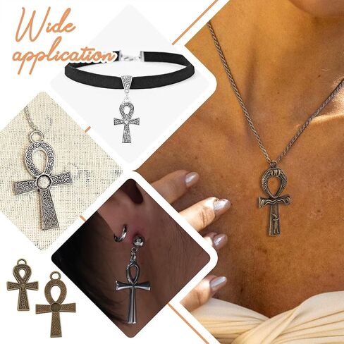 PH PandaHall 60pcs 6 Styles Ankh Cross Charms, 0.71.8 inch Cross Pendants Egyptian Metal Charms Vintage Charms Tibetan Pendants for DIY Crafts Earring Necklace Bracelet Ankle Keychain Jewelry Making in Saudi Arabia