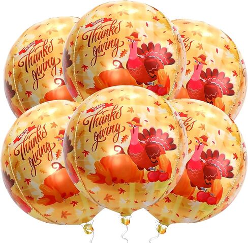 KatchOn, Orange Mylar Balloons - Large 22 Inch, Pack of 6 | Round 4D Orange Foil Balloons, Metallic Orange Balloons for Orange Decorations | Orange Party Decorations, Basketball Party Decorations in Saudi Arabia