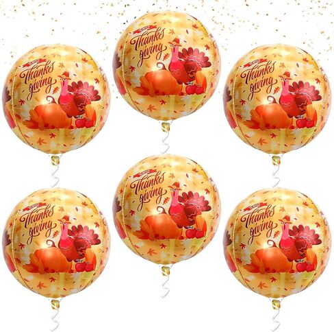 KatchOn, Orange Mylar Balloons - Large 22 Inch, Pack of 6 | Round 4D Orange Foil Balloons, Metallic Orange Balloons for Orange Decorations | Orange Party Decorations, Basketball Party Decorations in Saudi Arabia