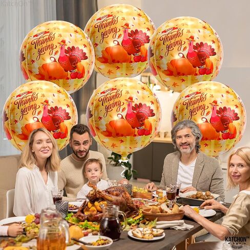 KatchOn, Orange Mylar Balloons - Large 22 Inch, Pack of 6 | Round 4D Orange Foil Balloons, Metallic Orange Balloons for Orange Decorations | Orange Party Decorations, Basketball Party Decorations in Saudi Arabia