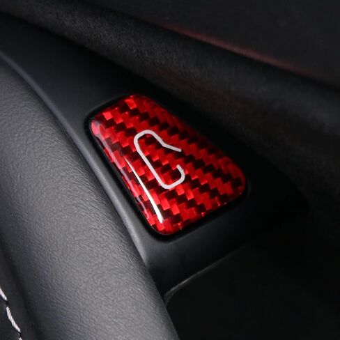 BETTERHUMZ Door Open Button Sticker Compatible with Tesla Model 3 2023-2020 Model Y 2024-2020 Carbon Fiber Door Lock Switch Trim Interior Accessories (Red) in Saudi Arabia