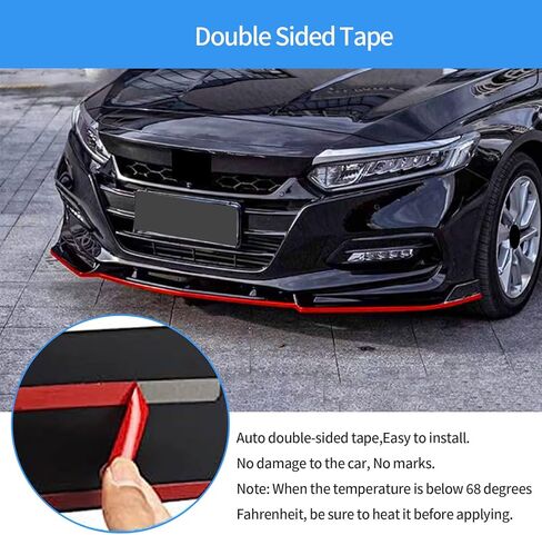 ملحقات السيارة متوافقة مع Honda Accord 10TH Gen Sedan 2020 2019 2018 غطاء الشفة الأمامي سبويلر أسفل الجسم غطاء سبويلر PP 3 قطع PP 3 قطع (أسود + أحمر) in Kuwait