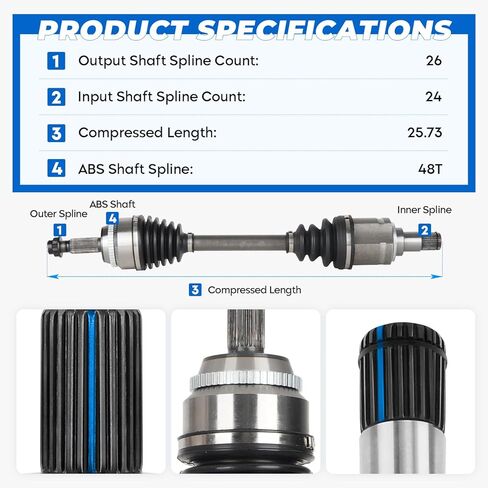 TadaMark Front Left CV Axle Shaft Assembly Fit for Toyota Camry 2.5L 2.5 2012-2017 L4, GAS & FHEV, Driver Side, for 66-5410 in Saudi Arabia