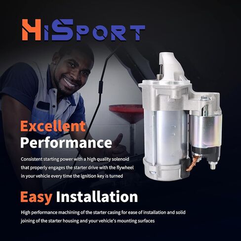 HiSport Starter Motor 17950N Compatible with Dodge Dakota 2006-2010, Durango 2006-09, Ram 1500 Pickup 2006-2010, Ram 1500 2011-2013, Ram Dakota 2011, Replacement for Mitsubishi Raider 2006-2009 in Saudi Arabia