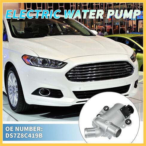 مضخة مياه رقم DS7Z8C419B/DS7E8C419BA 20x17 سم مضخة مياه محرك كهربائي للسيارة Ford C-Max 2013 لFord Fusion 2013-2014 قطع غيار السيارات المعدنية ذات اللون الفضي in Saudi Arabia