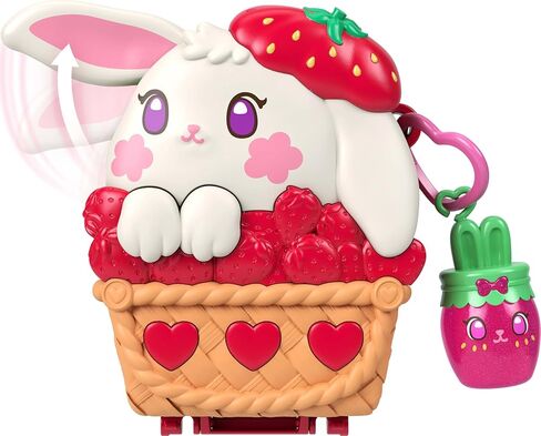Polly Pocket Dolls and Playset, Strawberry Picnic Bunny Compact, Travel Toy with 1 Micro Doll, Pet, Fruit Themed Accessories in Saudi Arabia