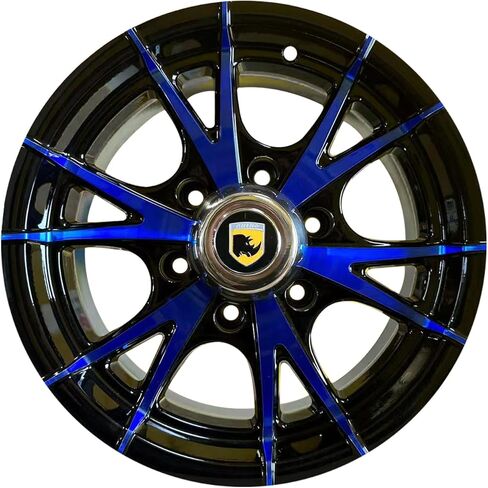 Generic RHINO 15X5, 5X4.5 Black+Blue Face Aluminum Trailer Wheel in Saudi Arabia