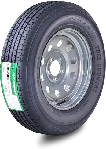 مجموعة عجلات إطارات مقطورة Free Country ST205 / 75R15 8-Ply D 107N 5 العروة على 4.5 "PCD حافة Mod مجلفنة in Saudi Arabia