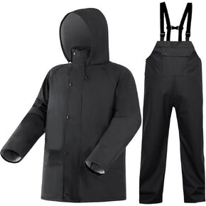Rain Suit For Men Waterproof Heavy Duty Rain Gear Outdoor All-Sport Work Fishing Jacket & Trouser Raincoats in Saudi Arabia