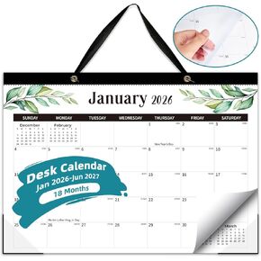 Desk Calendar 2025-2026, 18 Monthly Calendar from Jan 2025 -Jun 2026, 17"x12" Wall Calendar with Corner Protectors Tear Off, Colorful Lump Desk Calendar for Planning and Organizing Home School Office in Kuwait