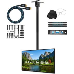 Cheetah APLCMB 360 Swivel Tilt TV Ceiling Mount for 32-75" TVs, Newer Displays up to 100", 165lbs, VESA 600, Extends 41-64" from Ceiling, Universal LCD LED Curved Flat Screen Tilting Mounting Bracket in Kuwait