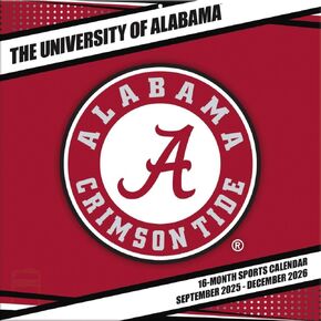 تقويم حائط NCAA Alabama Crimson Tide 2026، 30.48 سم × 30.48 سم، تقويم 16 شهرًا مع غلاف مثبت in Saudi Arabia