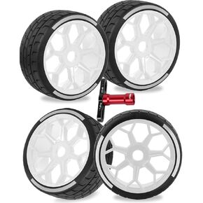 عجلات وإطارات RC لـ 1/8 Typhon 6S BLX، 1/7 Infraction 6S BLX، بلا حدود، عجلات RC وإطارات RC إطارات ناعمة لإطارات الشاحنات وإطارات الطرق السريعة، أبيض in Saudi Arabia