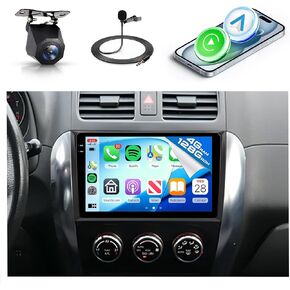 2 + 64G راديو السيارة أندرويد ستيريو للسيارة سوزوكي SX4 2006-2013 مع Carplay اللاسلكي Android Auto، 9 بوصة تعمل باللمس وحدة الرأس مرآة رابط WiFi GPS Navigation Bluetooth FM RDS EQ AHD كاميرا احتياطية SWC MIC in Kuwait