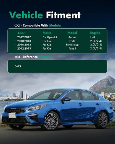زوج خلفي من دعامات امتصاص الصدمات من SCITOO متوافق مع 2012-2017 لسيارة Hyundai for Accent، 2010-2013 لسيارة Kia for Forte، 2010-2013 لسيارة Kia Forte Koup، استبدل 5672 صدمات السيارات in Kuwait