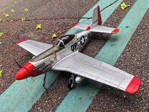 690MM 27Inch P-51D P51 Mustang Large Brushless Remote Controlled Plane Airplane for Beginners Adults 14Y+ Expert 4CH Hobby RC Glider 3D Aerobatic / 6G Gyro Xpilot 1/16 (RTF 2-Batteries) in Saudi Arabia